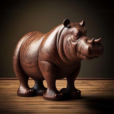 3D model Allenton Hippopotamus famous animal (STL)